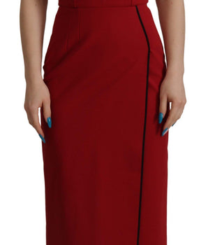Dolce &amp; Gabbana Elegante vestido midi ajustado rojo