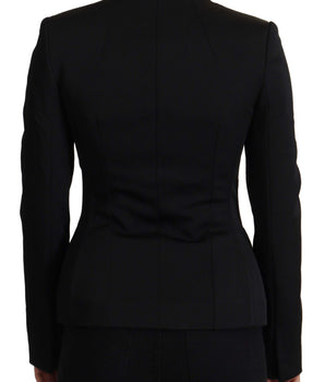 Dolce &amp; Gabbana Elegante chaqueta negra con forro de seda