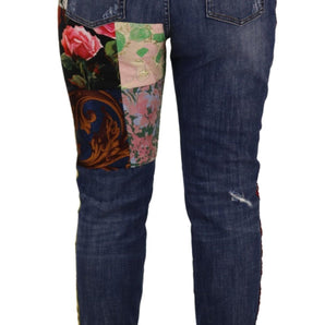 Dolce & Gabbana High Waist Patchwork Skinny Denim