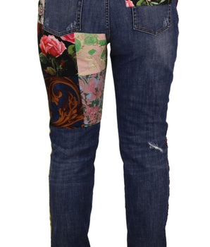 Dolce &amp; Gabbana Denim ajustado con patchwork de cintura alta