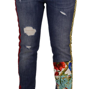 Dolce &amp; Gabbana High Waist Patchwork Skinny Denim