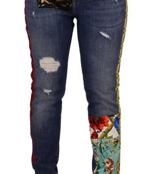 Dolce &amp; Gabbana Denim ajustado con patchwork de cintura alta