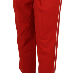 Dolce &amp; Gabbana Elegant Red High-Waist Cropped Pants