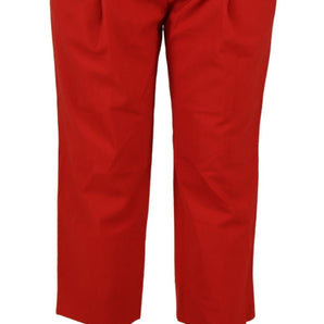 Dolce & Gabbana Elegant Red High-Waist Cropped Pants