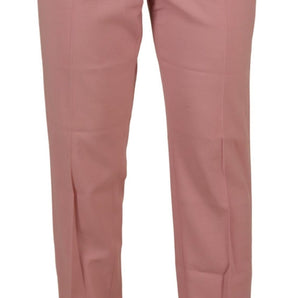 Dolce &amp; Gabbana Pantalones Chic De Lana Virgen De Cintura Media Rosa