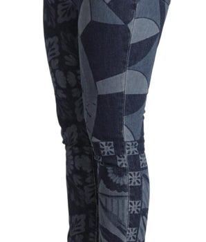 Dolce &amp; Gabbana Vaqueros pitillo elegantes con estampado floral y cintura alta