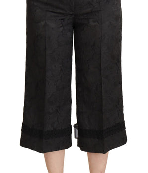 Dolce &amp; Gabbana Elegantes pantalones cortos de brocado negro