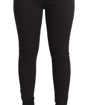 Dolce &amp; Gabbana Vaqueros pitillo elásticos de algodón negro elegantes