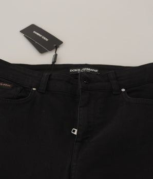 Dolce &amp; Gabbana Vaqueros pitillo elásticos de algodón negro elegantes