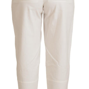 Dolce &amp; Gabbana Elegant White High-Waist Tapered Trousers