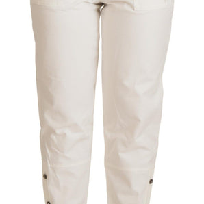 Dolce &amp; Gabbana Elegant White High-Waist Tapered Trousers