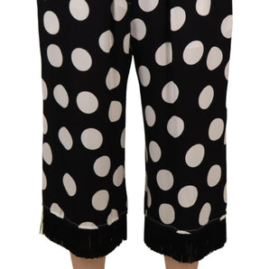 Dolce &amp; Gabbana Polka Dot Silk Mid Waist Pants