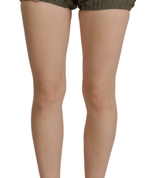 Dolce & Gabbana Green High Waist Hot Pants Cotton Army Shorts