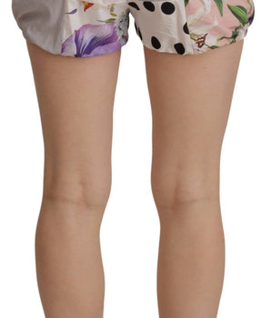 Dolce & Gabbana Multicolor Patchwork High Waist Cotton Shorts