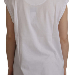 Dolce & Gabbana Elegant White Cotton Sleeveless Top