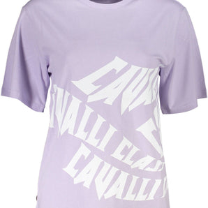 Cavalli Class Purple Cotton Women T-Shirt