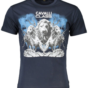 Cavalli Class Blue Cotton Men T-Shirt