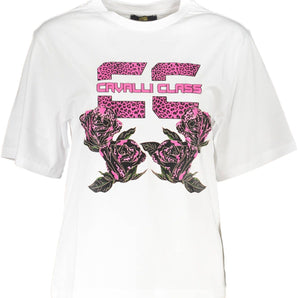 Cavalli Class White Cotton Women T-Shirt