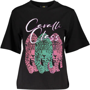 Cavalli Class Black Cotton Women T-Shirt