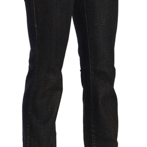 John Galliano Chic Flared Mid Waist Black Denim