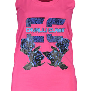 Cavalli Class Pink Cotton Women Tank Top