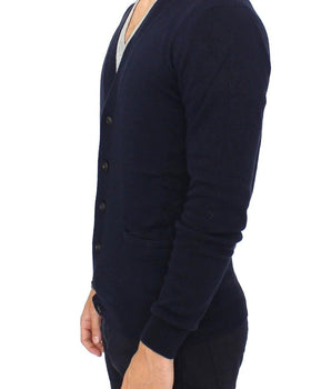 Ermanno Scervino Chic Blue Wool Blend Cardigan Sweater Ermanno Scervino 