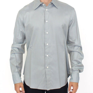 Ermanno Scervino Elegance Unleashed camisa informal gris con botones en la parte delantera