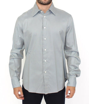 Ermanno Scervino Elegance Unleashed Gray Casual Button-Front Shirt Ermanno Scervino 
