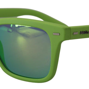 Dolce &amp; Gabbana Gafas de sol elegantes con montura completa en verde ácido