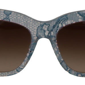 Dolce &amp; Gabbana Elegantes gafas de sol degradadas con adornos de encaje