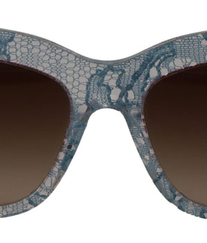 Dolce & Gabbana Blue Lace Acetate Rectangle DG4231 Shades Sunglasses