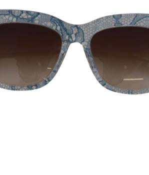 Dolce & Gabbana Blue Lace Acetate Rectangle DG4231 Shades Sunglasses