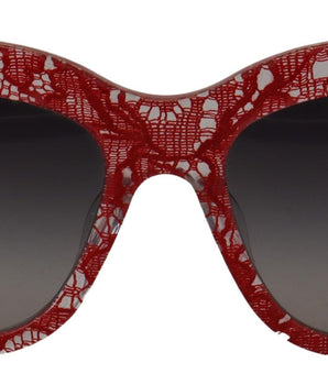 Dolce & Gabbana Red Lace Acetate Rectangle Shades  DG4231F  Sunglasses