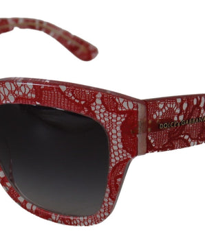 Dolce & Gabbana Red Lace Acetate Rectangle Shades DG4231Sunglasses