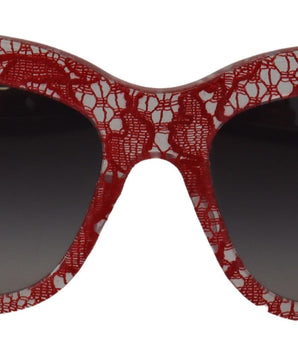 Dolce & Gabbana Red Lace Acetate Rectangle Shades DG4231Sunglasses