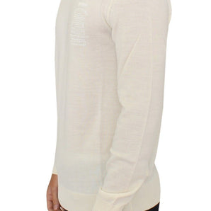 Ermanno Scervino Off-White V-Neck Wool Blend Pullover