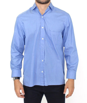 Ermanno Scervino Dapper Blue Cotton Dress Shirt for Men Ermanno Scervino 