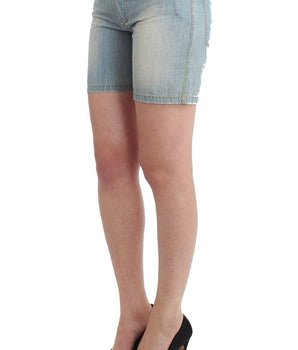 Ermanno Scervino Beachwear Blue Denim City Casual Dress Shorts Ermanno Scervino 