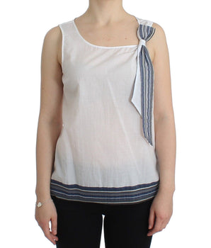 Ermanno Scervino Elegant Cotton-Blend Bow Top Ermanno Scervino 