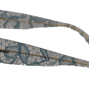Dolce &amp; Gabbana Elegantes gafas de sol azules con detalle de encaje