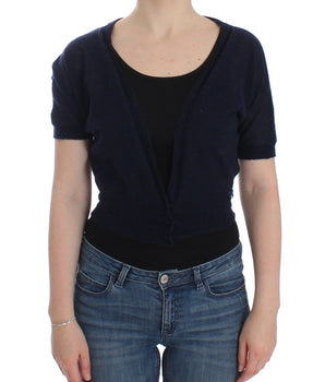 Ermanno Scervino Elegant Cropped Blue Alpaca Blend Sweater Ermanno Scervino 