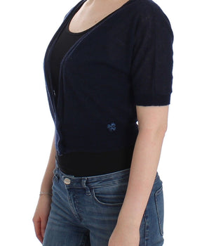 Ermanno Scervino Elegant Cropped Blue Alpaca Blend Sweater Ermanno Scervino 