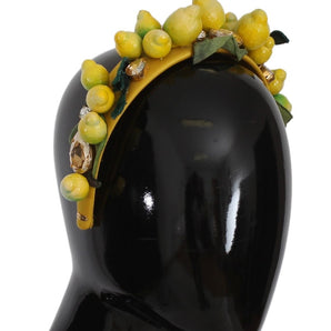 Dolce & Gabbana Exquisite Silk Crystal Lemon Headband Diadem