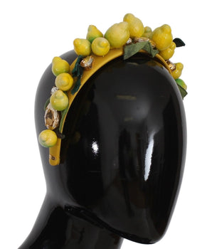 Dolce &amp; Gabbana Diadema con Diadema de Limón y Cristales de Seda Exquisita