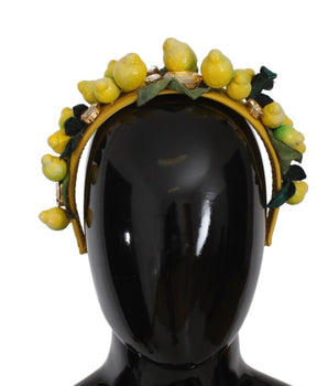 Dolce &amp; Gabbana Diadema con Diadema de Limón y Cristales de Seda Exquisita