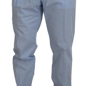 Dolce &amp; Gabbana Elegant Slim Fit Chinos In Light Blue