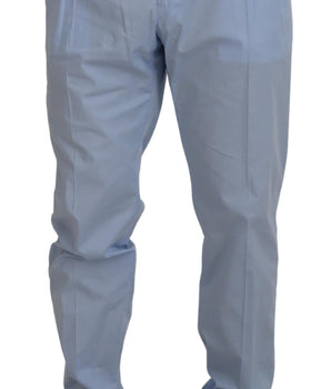 Dolce & Gabbana Blue Cotton Stretch Trousers Chinos Pants