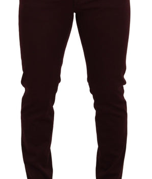 Dolce & Gabbana Bordeaux Cotton Stretch GOLD Denim Jeans