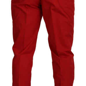 Dolce & Gabbana Elegant Slim Fit Crimson Chinos