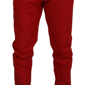 Dolce &amp; Gabbana Elegant Slim Fit Crimson Chinos